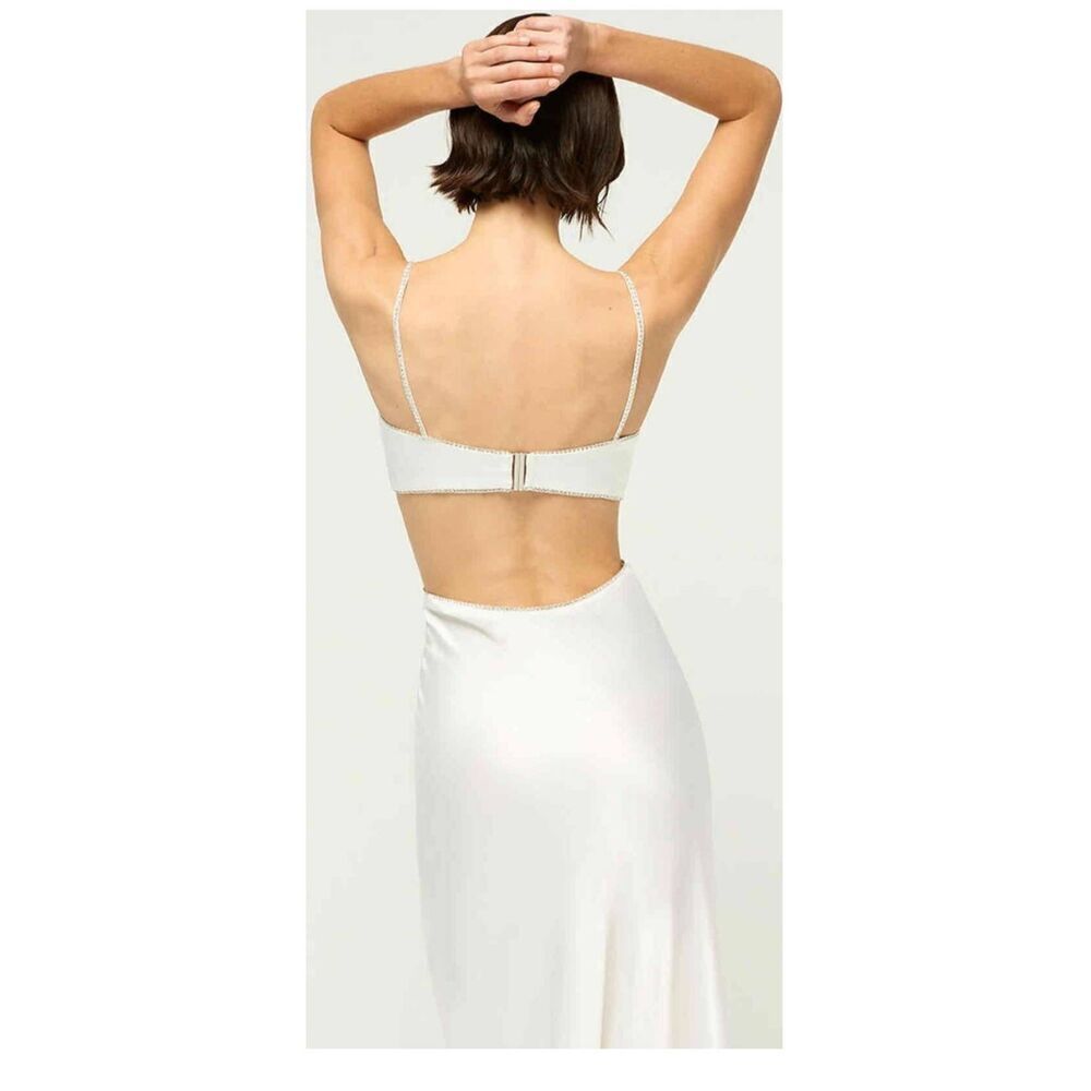 Michael Lo Sordo Symic Cut Out Crystal Embellished Silk Satin Gown Size 10 — image 5 of 8